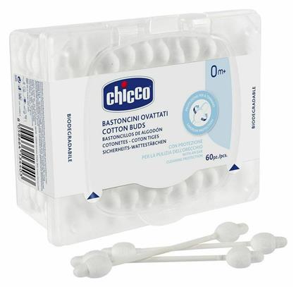 Chicco Βρεφικές Μπατονέτες Βιοδιασπώμενες Ασφαλείας 60τμχ