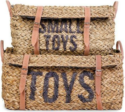 Childhome Παιδικό Κουτί Αποθήκευσης Small Toys Set Of 2 Rattan Basket Μπεζ 52x31x25cm 2τμχ