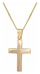 Χρυσός Σταυρός 14Κ Διπλής Όψης