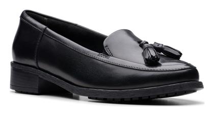 Clarks Edge Δερμάτινα Γυναικεία Μοκασίνια σε Μαύρο Χρώμα