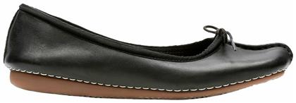 Clarks Frecle Ice Δερμάτινες Γυναικείες Μπαλαρίνες σε Μαύρο Χρώμα