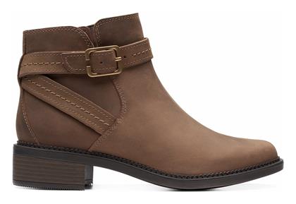 Clarks Maye Δερμάτινα Γυναικεία Μποτάκια Dark Tan