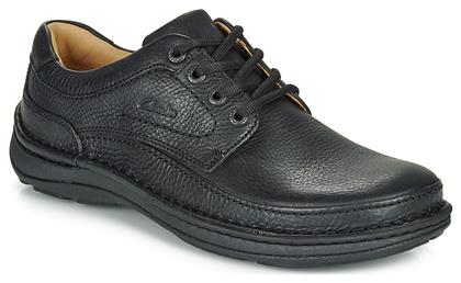 Clarks Nature Three Δερμάτινα Ανδρικά Casual Παπούτσια Ανατομικά Μαύρα