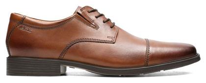 Clarks Tilden Cap Δερμάτινα Ανδρικά Σκαρπίνια Καφέ