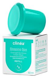 Clinea Sleeping Spa Overnight De-Stress Refill Balm Προσώπου Νυκτός για Ενυδάτωση με Υαλουρονικό Οξύ 50ml