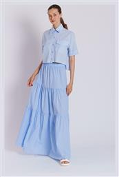 Collectiva Noir Ψηλόμεση Maxi Φούστα Light Blue