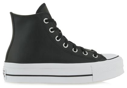 Converse Chuck Taylor All Star Lift Leather High Top Unisex Flatforms Sneakers Black / White