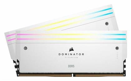 Corsair Dominator Titanium RGB XMP White 32GB DDR5 RAM με 2 Modules (2x16GB) και Ταχύτητα 7200 για Desktop