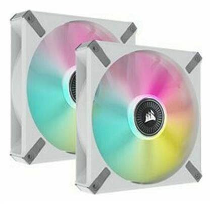 Corsair ICUE ML140 RGB Elite Premium Case Fan με Σύνδεση 4-Pin PWM 2τμχ Λευκό