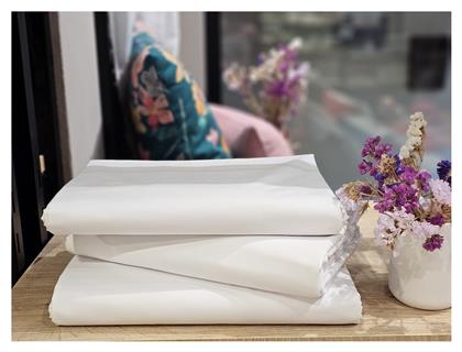 Cozy Cotton Σεντόνι Ξενοδοχείου Λευκό King Size 280x290εκ.