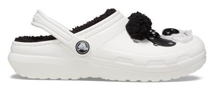 Crocs Ανατομικές Παιδικές Παντόφλες Λευκές Classic Lined