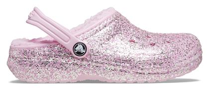 Crocs Ανατομικές Παιδικές Παντόφλες Ροζ Classic Lined Glitter Clog