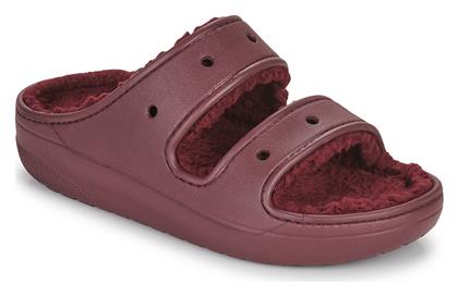 Crocs Classic Χειμερινές Γυναικείες Παντόφλες σε Μπορντό Χρώμα