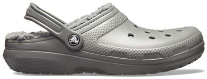 Crocs Classic Fuzz Lined Ανδρικά Ανατομικά Σαμπό Γκρι