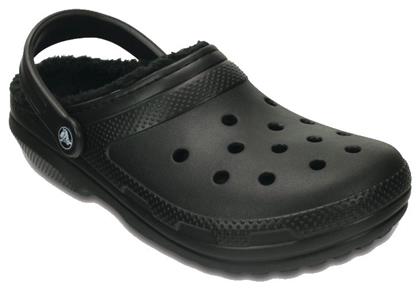 Crocs Classic Fuzz Lined Κλειστές Χειμερινές Ανδρικές Παντόφλες Μαύρες