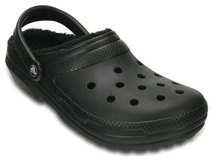 Crocs Classic Fuzz Lined Κλειστές Χειμερινές Ανδρικές Παντόφλες με Γούνα Μαύρες από το SerafinoShoes