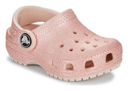 Crocs Παιδικά Παπουτσάκια Θαλάσσης Classic Glitter Clog T Ροζ