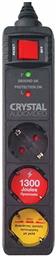 Crystal Audio CP3-1300-70 Πολύπριζο Ασφαλείας 3 Θέσεων με Διακόπτη και Καλώδιο 1.5m Μαύρο από το Public