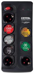 Crystal Audio Πολύπριζο Ασφαλείας με Διακόπτη και Καλώδιο 1.5m