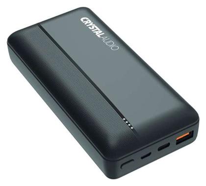 Crystal Audio Power Bank 20000mAh 20W με Θύρα USB-A και Θύρα USB-C Power Delivery Μαύρο