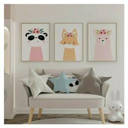 Cute Animals, σε Καμβά, Gallery Wall, 3 Τεμάχια από το HouseArt