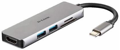 D-Link USB-C Docking Station με HDMI 4K Ασημί (DUB-M530)