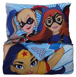 Das Home Super Hero Girls 5005 Σετ Σεντόνια Μονά Βαμβακερά σε Γαλάζιο Χρώμα 260x160cm 2τμχ από το Katoikein