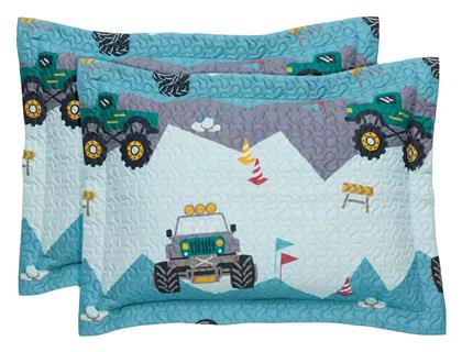 Das Home Wild Road Σετ Παιδικές Μαξιλαροθήκες 50x70εκ. Green, Grey