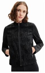 Desigual Detroit Γυναικείο Suede Biker Jacket Μαύρο