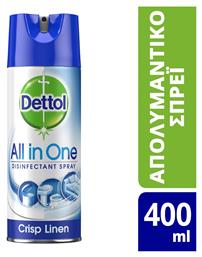 Dettol All In One Καθαριστικό Spray Γενικής Χρήσης με Απολυμαντική Δράση Crisp Linen 400ml