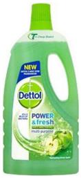 Dettol Power & Fresh Καθαριστικό Υγρό Πατώματος με Απολυμαντική Δράση Πράσινο Μήλο 1lt από το Esmarket