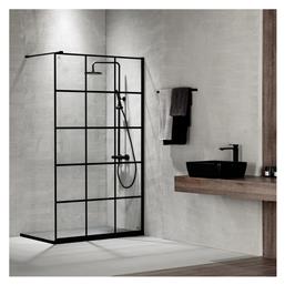 Devon Iwis Decor Walk-in Διαχωριστικό Ντουζιέρας 117-119x200cm Clean Glass Black Matt