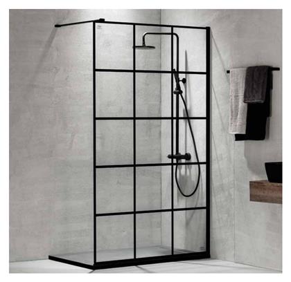 Devon Iwis Decor Walk-in Διαχωριστικό Ντουζιέρας 77-79x200cm Clean Glass Black Matt από το Polihome