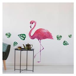 Διακοσμητικό Αυτοκόλλητο Τοίχου Tropical Flamingos 70x70cm Ango