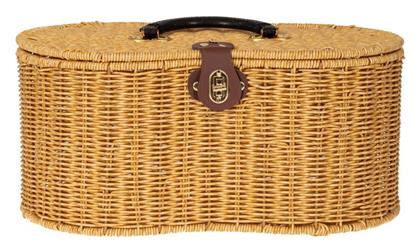 Διακοσμητικό Καλάθι Rattan με Χερούλια 41x23.5x19εκ. Iliadis