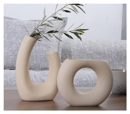 Διακοσμητικό Κεραμικό Βαζάκι Nef-nef Homeware Jadi Ecru Jagi 17,5χ5χ13,5