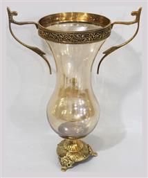 Διακοσμητικό Βάζο Μεταλλικό Καφέ 27x16x38cm