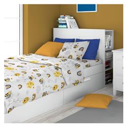 Dimcol Honey Bee 545 Σετ Σεντόνια Ημίδιπλα Βαμβακερά White / Yellow 160x240cm 3τμχ από το Pitsiriki