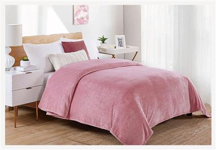 Dimcol Κουβέρτα Fleece Υπέρδιπλη 220x240εκ. Cashmere Pink από το Aithrio