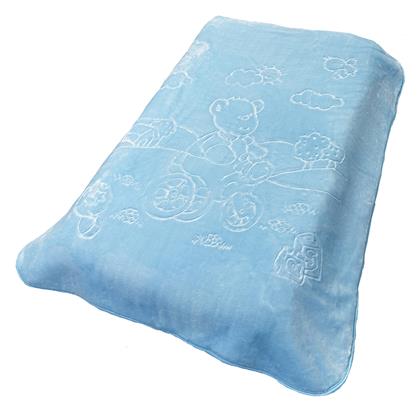 Dimcol Κουβέρτα Κούνιας Bebe Βελουτέ Baby Blue 140x110εκ. από το 24home