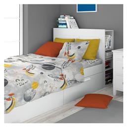 Dimcol Spaceship 187 Σετ Σεντόνια Ημίδιπλα Βαμβακερά Grey 160x240cm 3τμχ