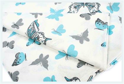 Dimcol Βρεφική Παπλωματοθήκη Butterfly 56 Sky Blue 120x160εκ. από το Filinda