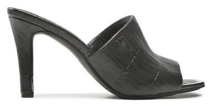 DKNY Mules με Λεπτό Ψηλό Τακούνι σε Μαύρο Χρώμα