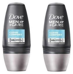 Dove Men+Care Clean Comfort Αποσμητικό 48h σε Roll-On 2x50ml Κωδικός: 7516688