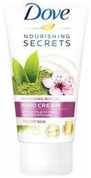 Dove Nourishing Secrets Ενυδατική Κρέμα Χεριών Matcha Green Tea & Sakura Blossom Awakening Ritual 75ml