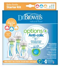 Dr. Brown's Options+ Baby Bottle Starter Kit Σετ Πλαστικά Μπιμπερό με Θηλή Σιλικόνης για 0+ μηνών 270ml 12τμχ