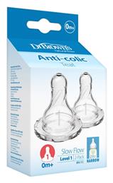 Dr. Brown's Θηλές από Σιλικόνη Αργής Ροής για 0+ μηνών 2τμχ