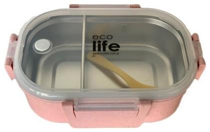 Ecolife Δοχείο Φαγητού Πλαστικό Light Pink Κατάλληλο για Φούρνο Μικροκυμάτων 900ml