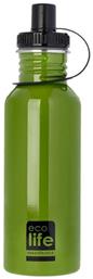 Ecolife Green Sport Ανοξείδωτο Παγούρι 600ml Πράσινο