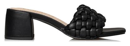 Envie Shoes Mules με Χοντρό Χαμηλό Τακούνι σε Μαύρο Χρώμα